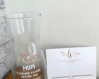 Vase à fleurs personnalisé pour maman, cadeau floral pour la fête des mères, anniversaire grand-mère et grand-mère