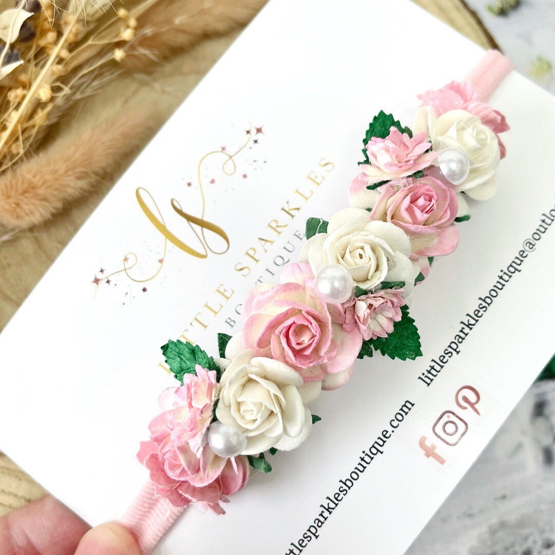 Flowers decors Headband, pink(46)