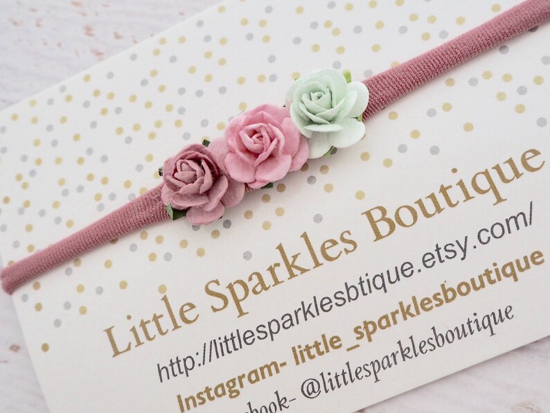 flower headband mint hair bow baby bow wedding hair Pink hair bow girls hair accessories baby headband
