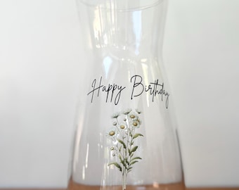 Personalized Birthday Flower Vase, Wedding Gift (20cm)