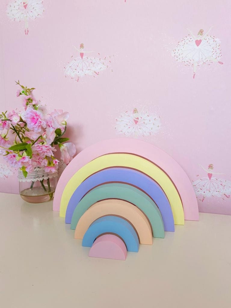 Rainbow Nursery Decor Wooden Rainbow Nursery Decor Girls Etsy