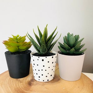 Set of 3 Faux plant in pot succulent any colours boys girls bedroom shelf decor shelfie bedroom accessories jungle theme nursery flower pot