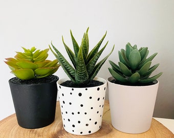 Set of 3 Faux plant in pot succulent any colours boys girls bedroom shelf decor shelfie bedroom accessories jungle theme nursery flower pot