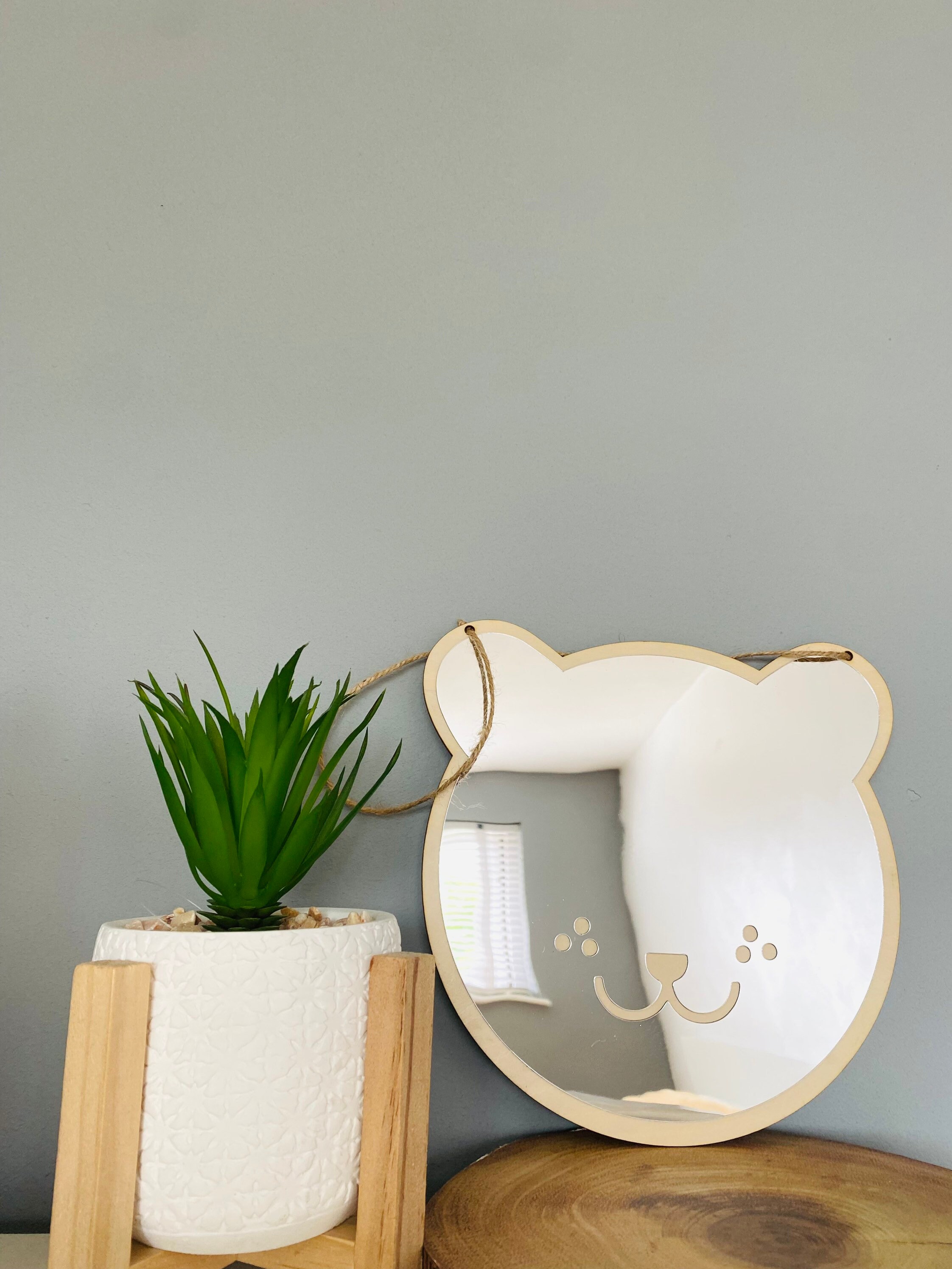 Teddybär Form Hängespiegel Schlafzimmer Nordic Scandi Dekor | Etsy
