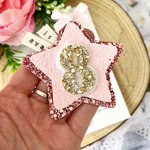 Personalized Glitter Birthday Badge: Cake Smash Prop