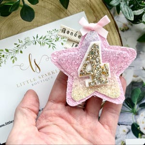Personalized Glitter Birthday Badge: Star Cake Smash Prop