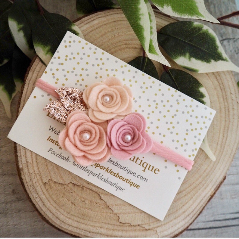 christening headband girls hair accessories baby girl headband rose gold bow,wedding hair Rose cluster,flower headband