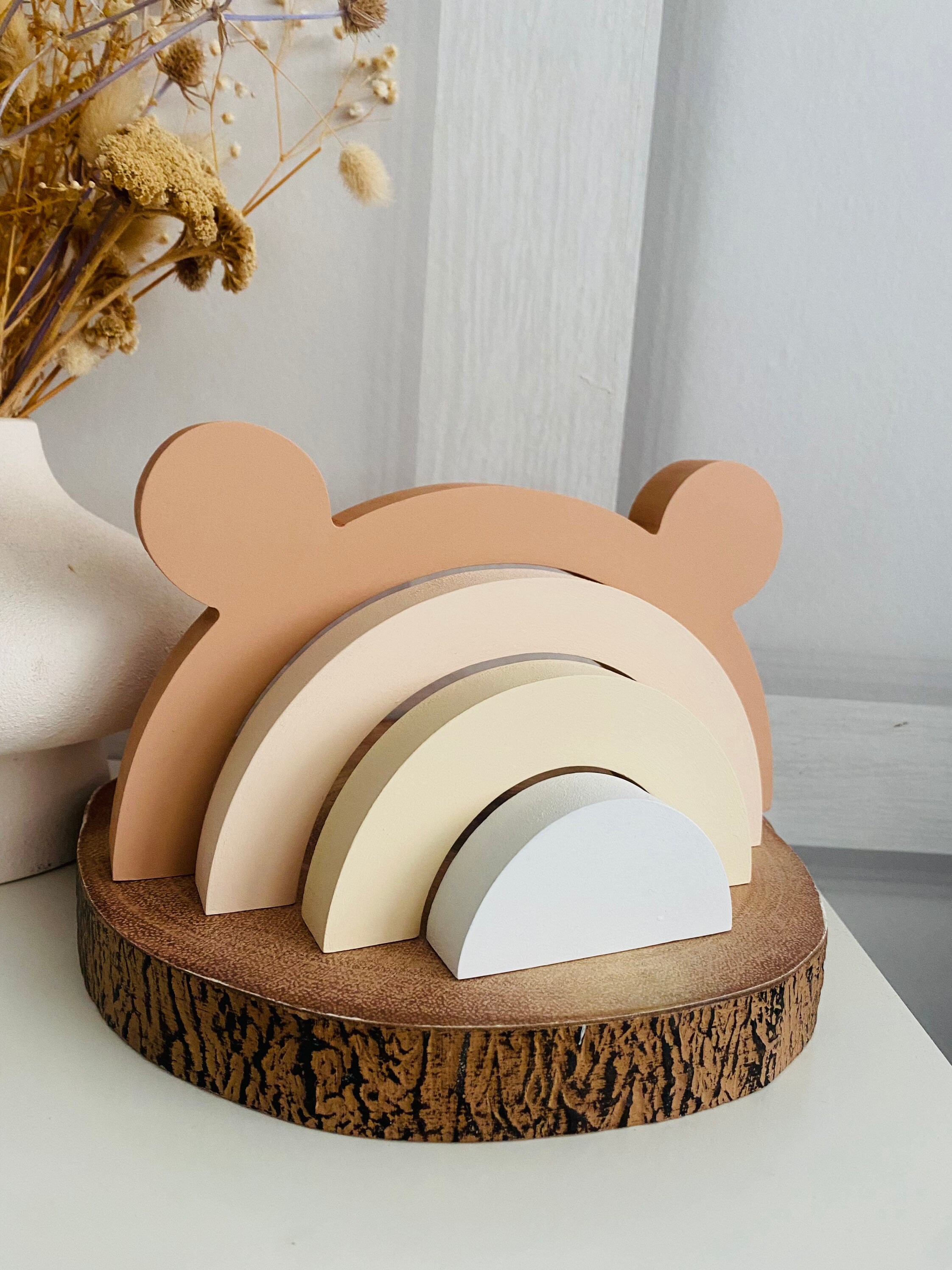 Teddy Bear Nursery Decor Wooden Stacking Nursery Decor Etsy