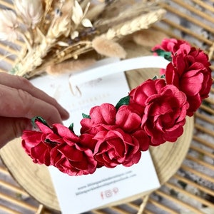 Red Mulberry Flower Headband: Wedding Floral Aliceband