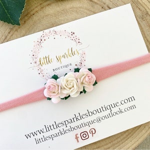 Pink flower headband, flower headband, baby headband, newborn headband, photo shoot prop, wedding hair