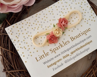 Blumen Haarband, Pfirsich Blume Stirnband, Baby Stirnband, Hochzeit Haar, Baby Schleife, girla Haarschmuck