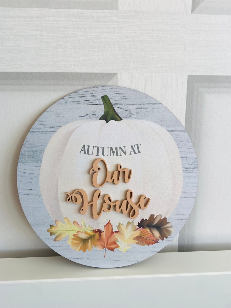 Halloween wooden plaque sign door hanging wall hanging, pumpkin autumn decor home family sign Halloween at the image 5