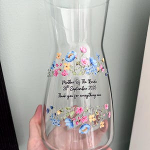 Mother of the bride gift,mother of the bride vase, mother of the bride personalised gift, anniversary vase, personalised vase