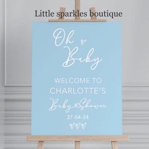 Gepersonaliseerde welkomstbord babyshower: Oh Baby, acryl- of foambord