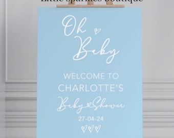 Gepersonaliseerd bord babyshower, welkomstbord babyshower, bord babyshower, accessoires babyshower