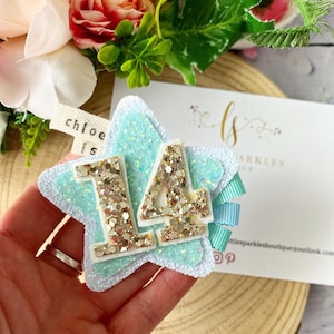 Personalized Glitter Birthday Badge: Cake Smash Prop