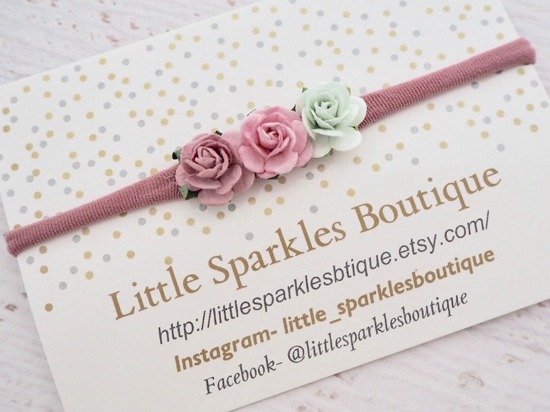 flower headband mint hair bow baby bow wedding hair Pink hair bow girls hair accessories baby headband