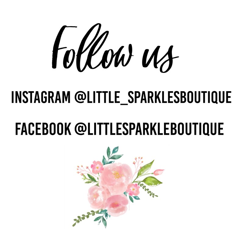 May include: Follow us on Instagram and Facebook. The text is displayed on a white background with a watercolor floral design in pink and green.
