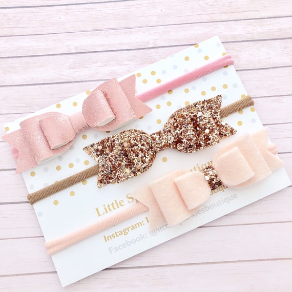 rose gold baby bow