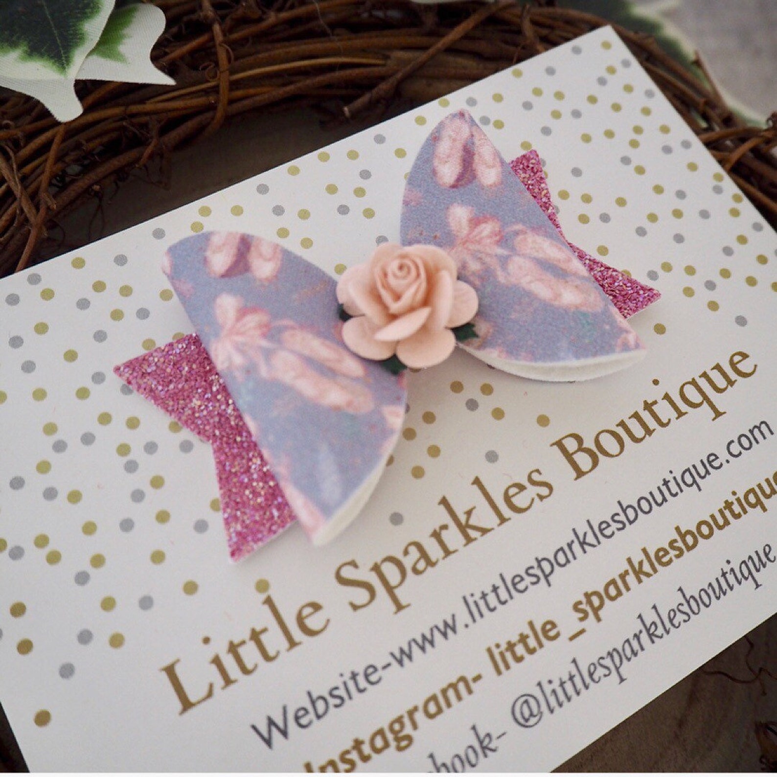pink hair bow, ballet bow, lilac hair bow, flower headband, girls hair bow, baby bow, photo shoot prop, glitter bow