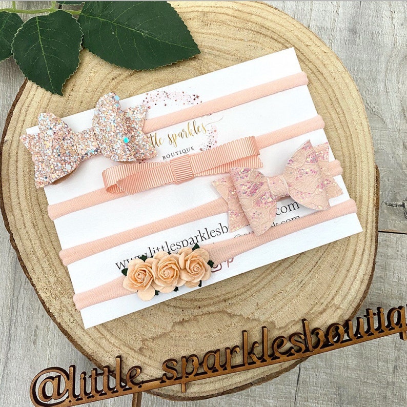 floral hair bow Peach hair bow cake smash prop tie bow newborn headband baby bow flower headband baby headband photo prop