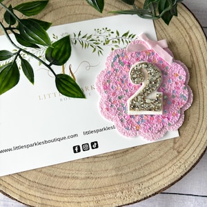 Rainbow Glitter Birthday Badge: Cake Smash Prop
