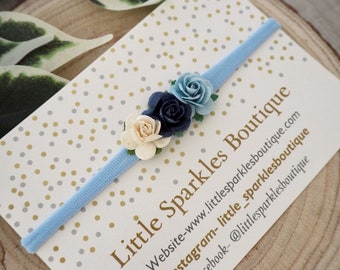 Blumen Haarband, blaue Blume Haarband, Baby Schleife, Mädchen Haarschmuck, Hochzeit Haar, Maulbeer Blumen Stirnband