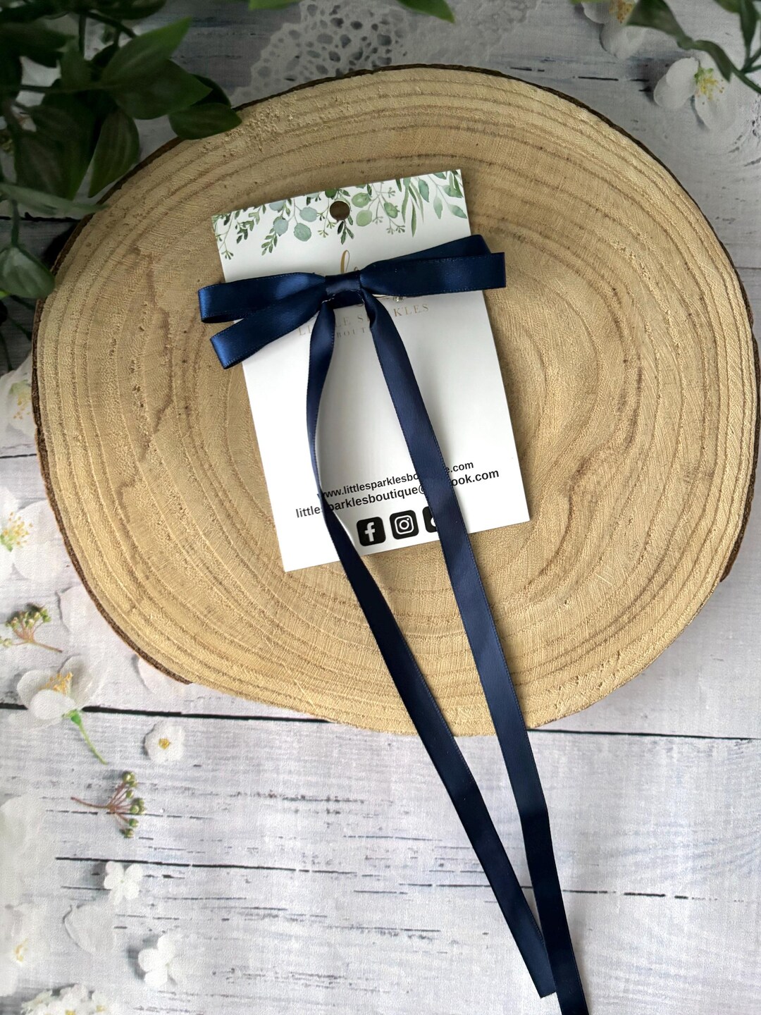 Long Ribbon Bow, Ribbon Bow,navy Ribbon Bow, Girls Ribbon Bow, Long ...
