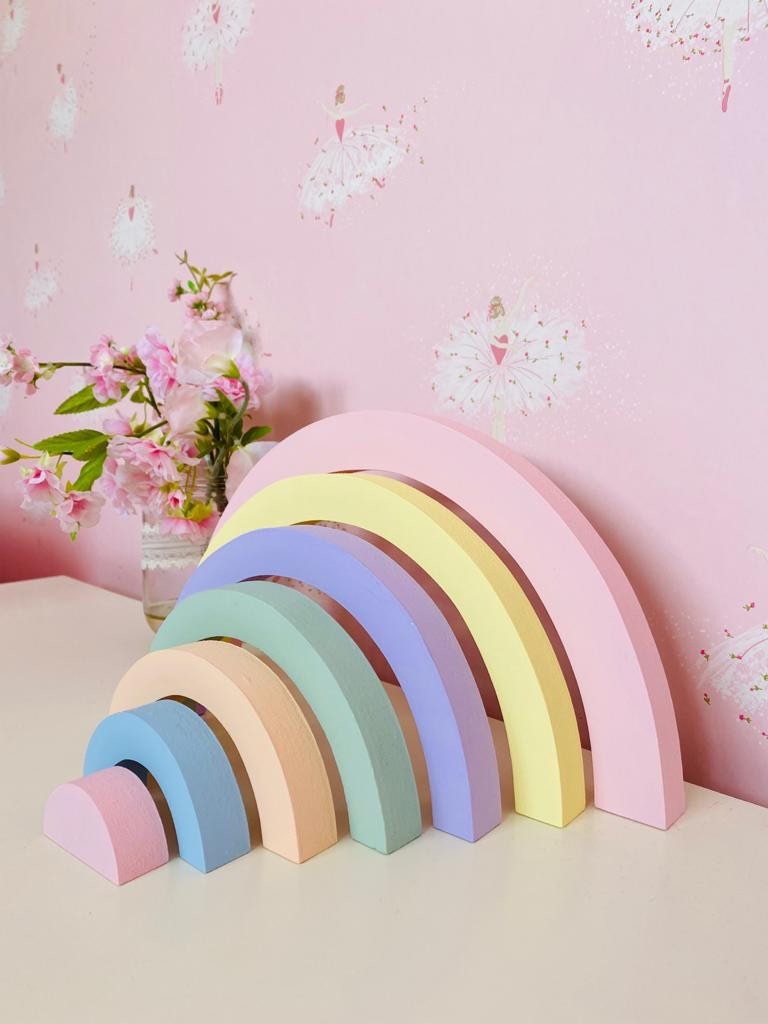 Rainbow Nursery Decor Wooden Rainbow Nursery Decor Girls Etsy
