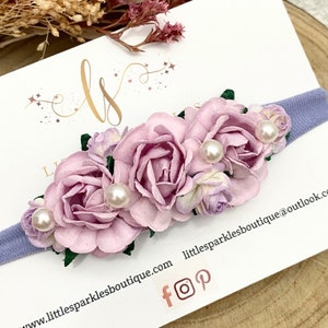 Flieder Rosen Blumen Haarband: Newborn Photo Prop