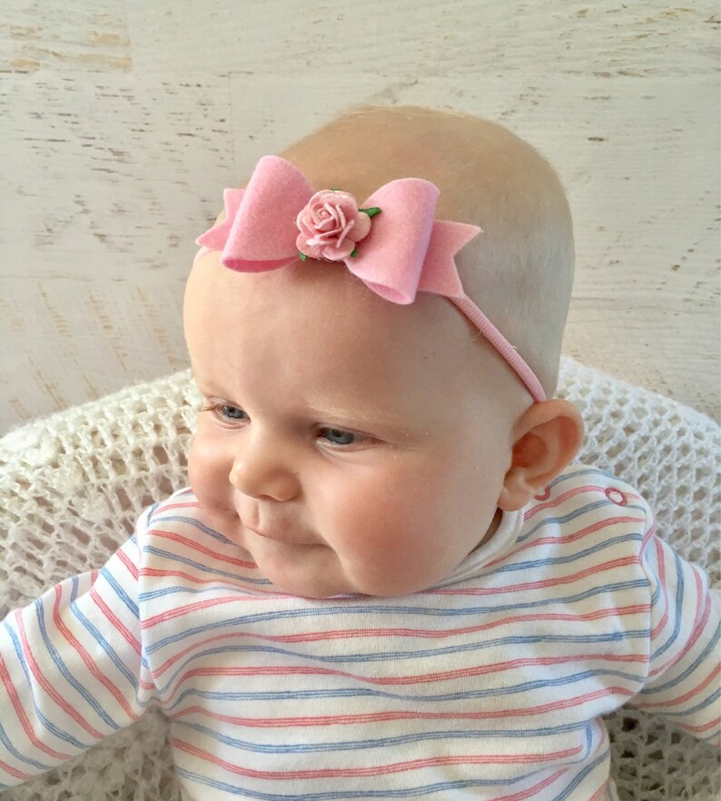 Pink hair bow baby/girl hair bow baby bow flower hair bow Etsy