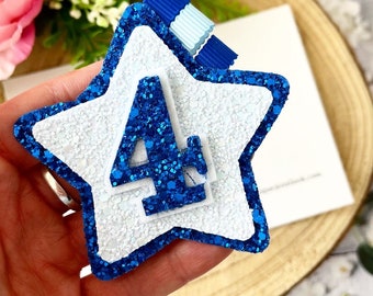 Boys birthday badge, blue birthday badge, boys blue birthday badge