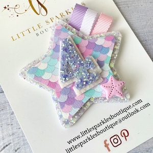 Mermaid Birthday Badge: Glitter Star Cake Smash Prop