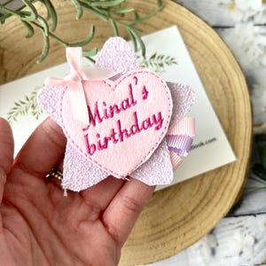 Personalized Birthday Badge: Glitter Fabric Cake Smash Prop