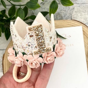 Glitter 1st Birthday Crown: Cake Smash Photo Prop