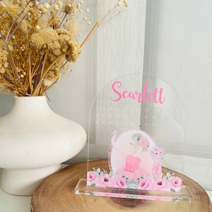 Acrylic earring stand holder storage organiser, girls girly earring stand, ballerina floral jewellery organiser, 3 designs personalised gift