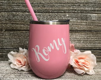Tumbler à vin, Tumblers à vin personnalisés, Tasses de fête nuptiale, Tasses de demoiselle d’honneur, Tasse à vin sippy, Cadeau de demoiselle d’honneur, Gobelet avec paille, Nuptiale