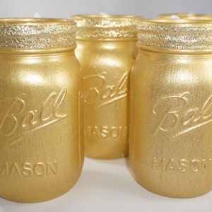 Cinderella Theme Gold Mason Jars centerpieces, wedding centerpieces, Baby Shower, Gatsby Theme Decor, Bridal Shower