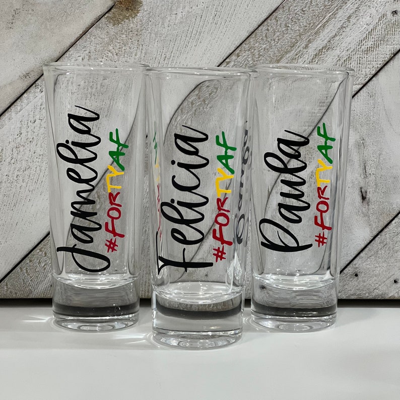 Jamaica Themed Shot Glasses Travel Favors Personalized Shot Etsy