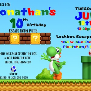 Super Mario Invitation Invitation Danniversaire Super Mario Etsy Super Mario Invitation Invitation Danniversaire Super Mario Etsy