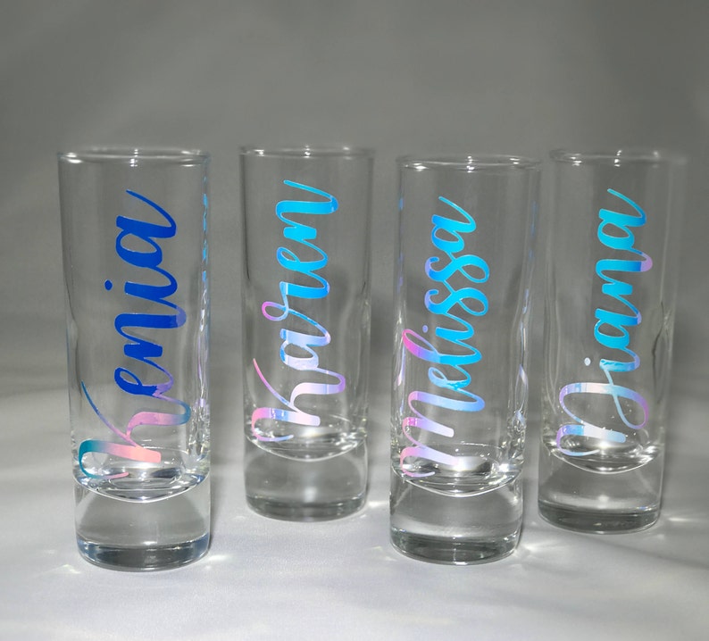 Personalized Shot Glasses, Custom Shot Glasses, Bridal Party Shot Glasses, Bridesmaid Gifts, Party Favors, Gold Party Favor, Monogram, Gold image 8