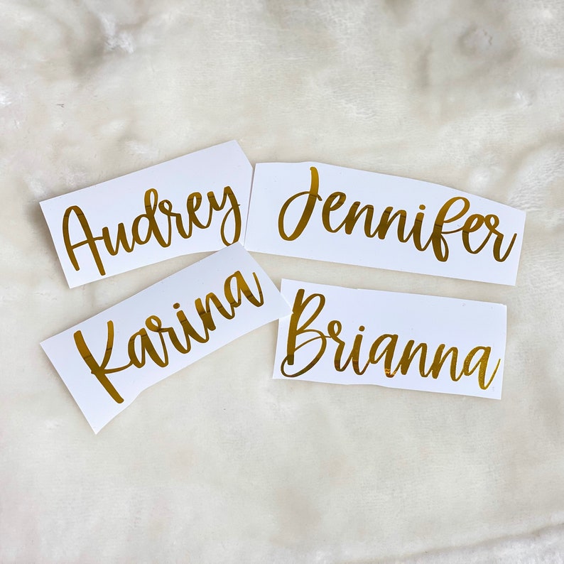 Personalizable Cursive Name Sticker Decals Tumbler Cup Decal Sticker First Name Sticker Decals-Bridesmaids Name Sticker Decals image 2