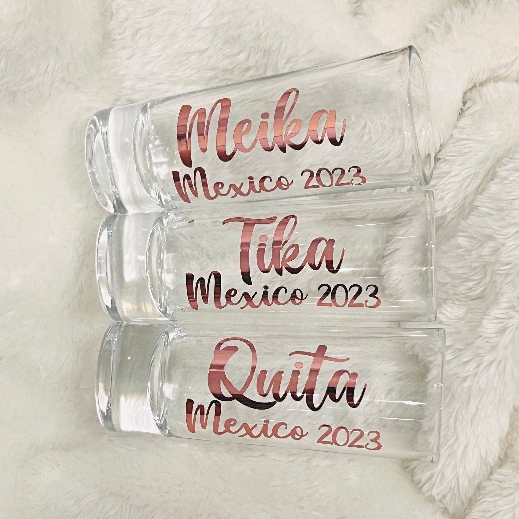 Personalized Shot Glasses, Custom Shot Glasses, Bridal Party Shot Glasses, Bridesmaid Gifts,  Party Favors, Gold Party Favor, Travel