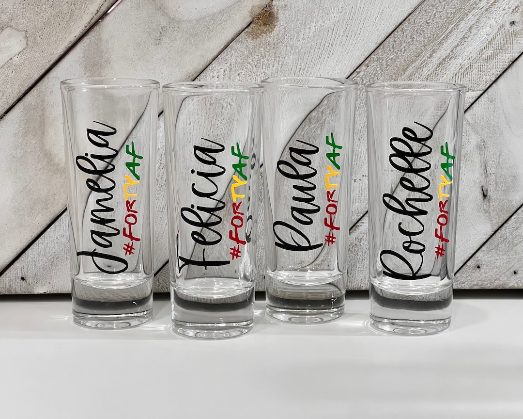 Jamaica Themed Shot Glasses, Travel Favors, Personalized Shot Glasses, Custom Shot Glasses