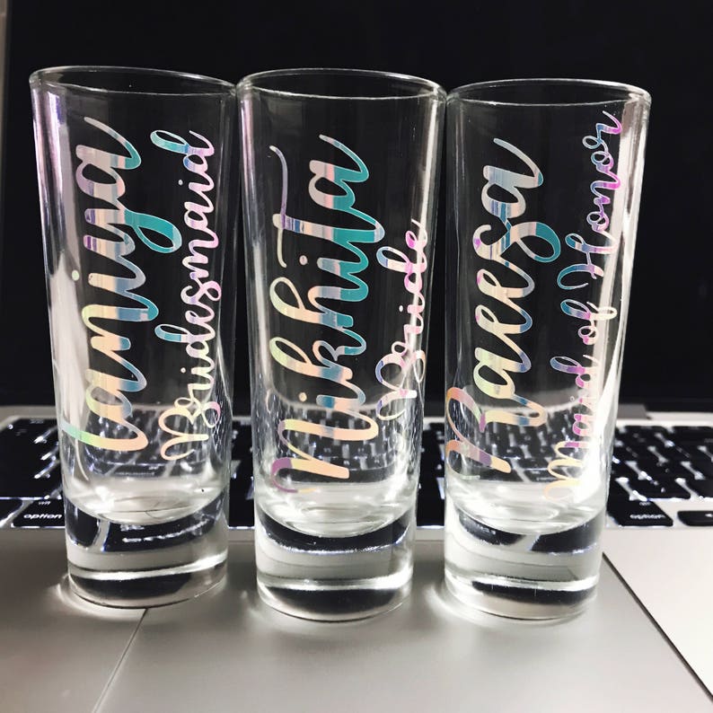 Personalized Shot Glasses Custom Shot Glasses Bridal Party Etsy