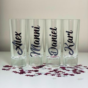 Personalized Shot Glasses, Custom Shot Glasses, Bridal Party Shot Glasses, Bridesmaid Gifts,  Party Favors, Gold Party Favor, Monogram, Gold