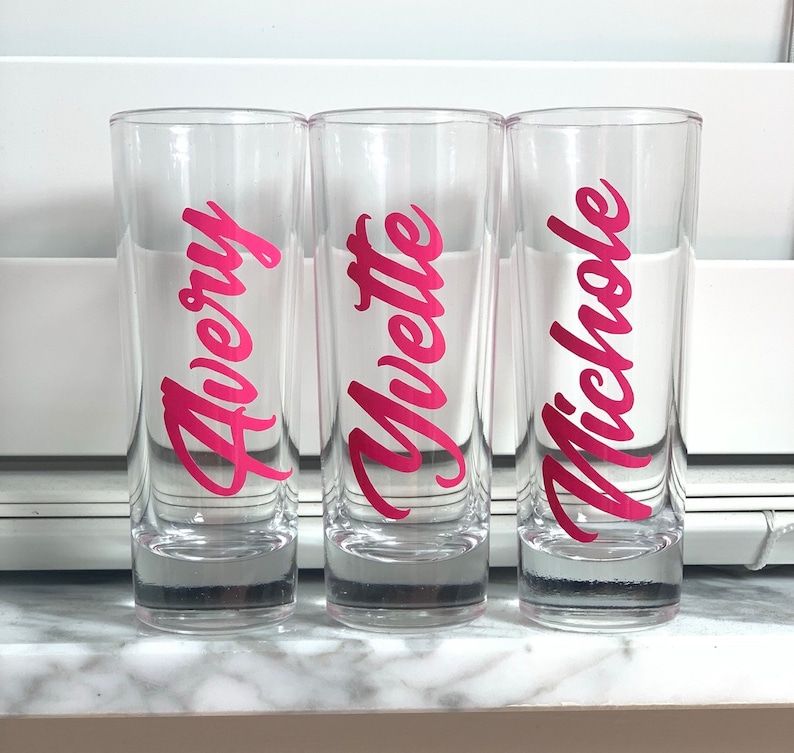 Personalized Shot Glasses Custom Shot Glasses Bridal Party Etsy