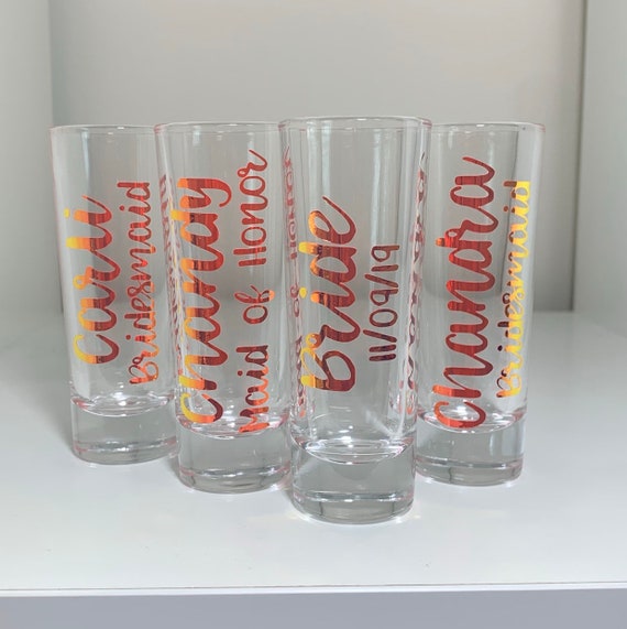 bridesmaid shot glasses