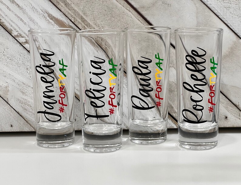 Jamaica Themed Shot Glasses Travel Favors Personalized Shot Etsy