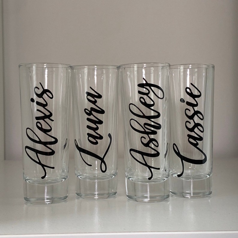 Personalized Shot Glasses Custom Shot Glasses Bridal Party Etsy